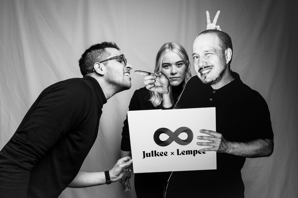 Team members with the Julkee x Lempee infinity mark